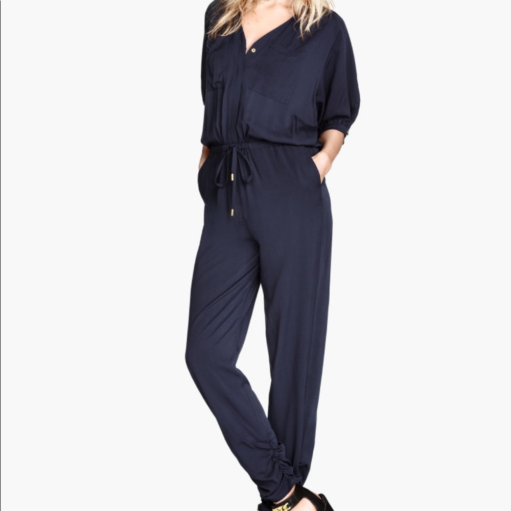 H&M navy blue jumpsuit